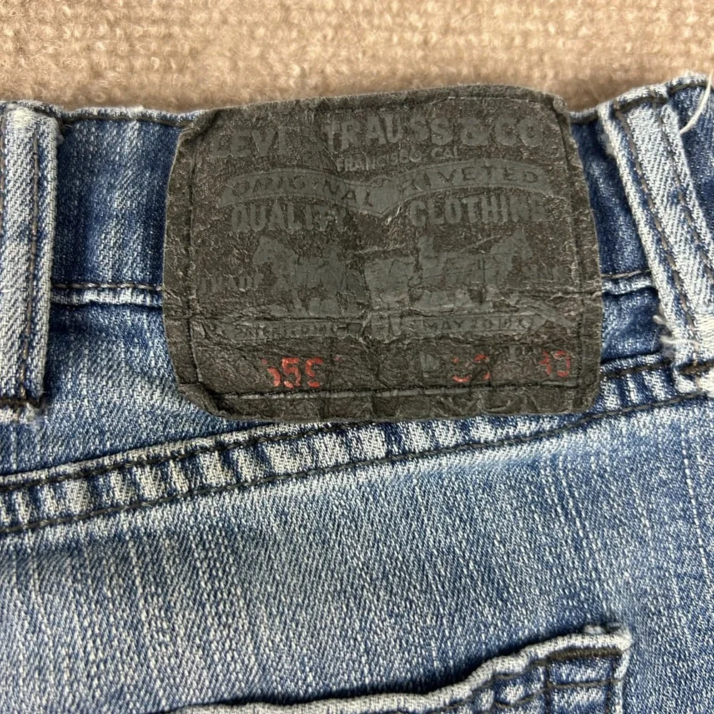 Levis 559 Straight Jeans Men 38x30 Blue Denim Cotton Stretch Logo Relaxed Fit